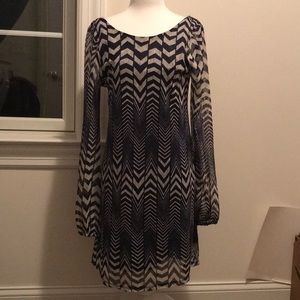 Navy Blue Chevron Dress